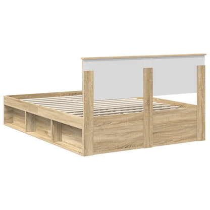 Bedframe met hoofdeinde Sonoma 160 x 200 cm Bewerkt hout