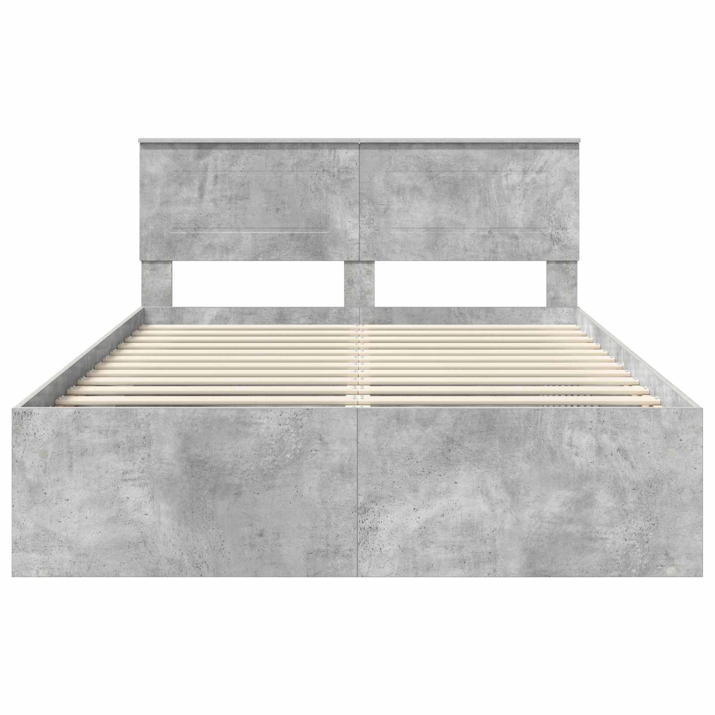 Bedframe Met Hoofdeinde Beton Bewerkt Hout Betongrijs 160 x 200 cm