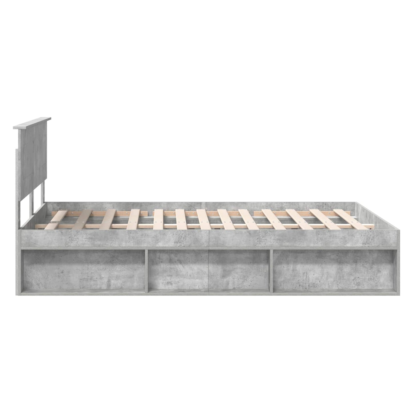 Bedframe Met Hoofdeinde Beton Bewerkt Hout Betongrijs 160 x 200 cm