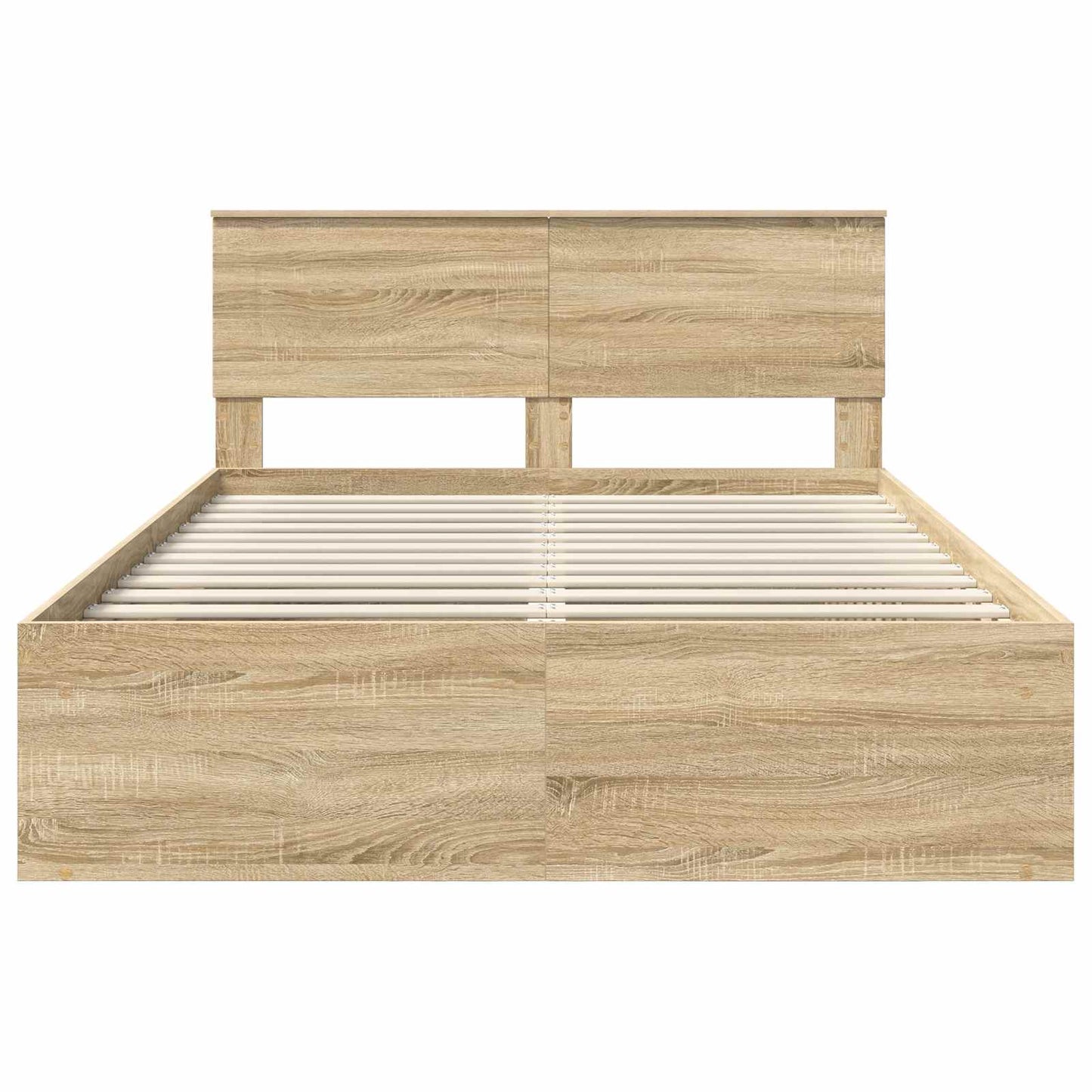 Bedframe Met Hoofdeinde Gerookt Eiken Bewerkt Hout Sonoma Eiken 150 x 200 cm