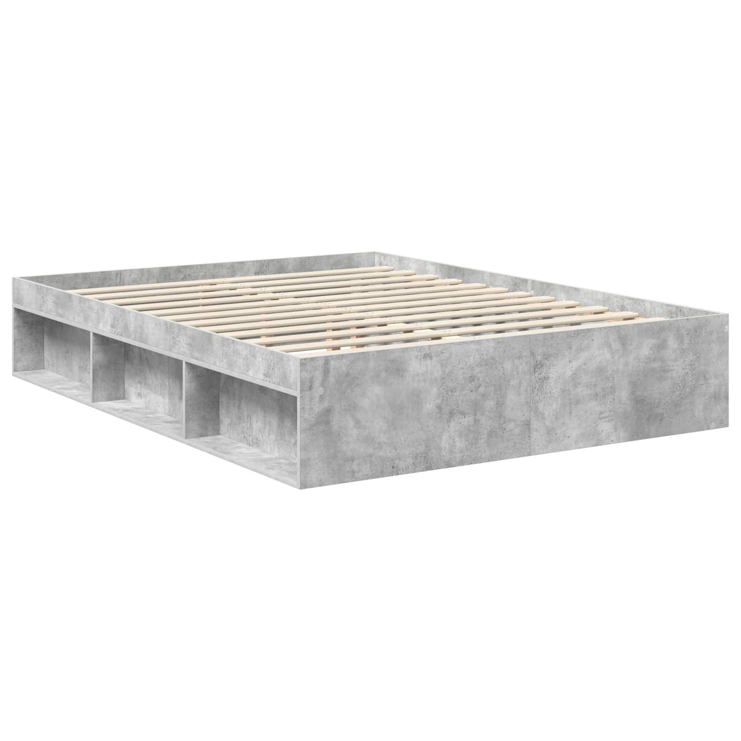 Bedframe Concerte Grijs 150 x 200 cm Bewerkt hout