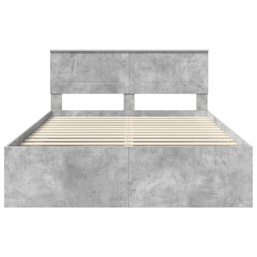 Bedframe Concerte Grijs 150 x 200 cm Bewerkt hout