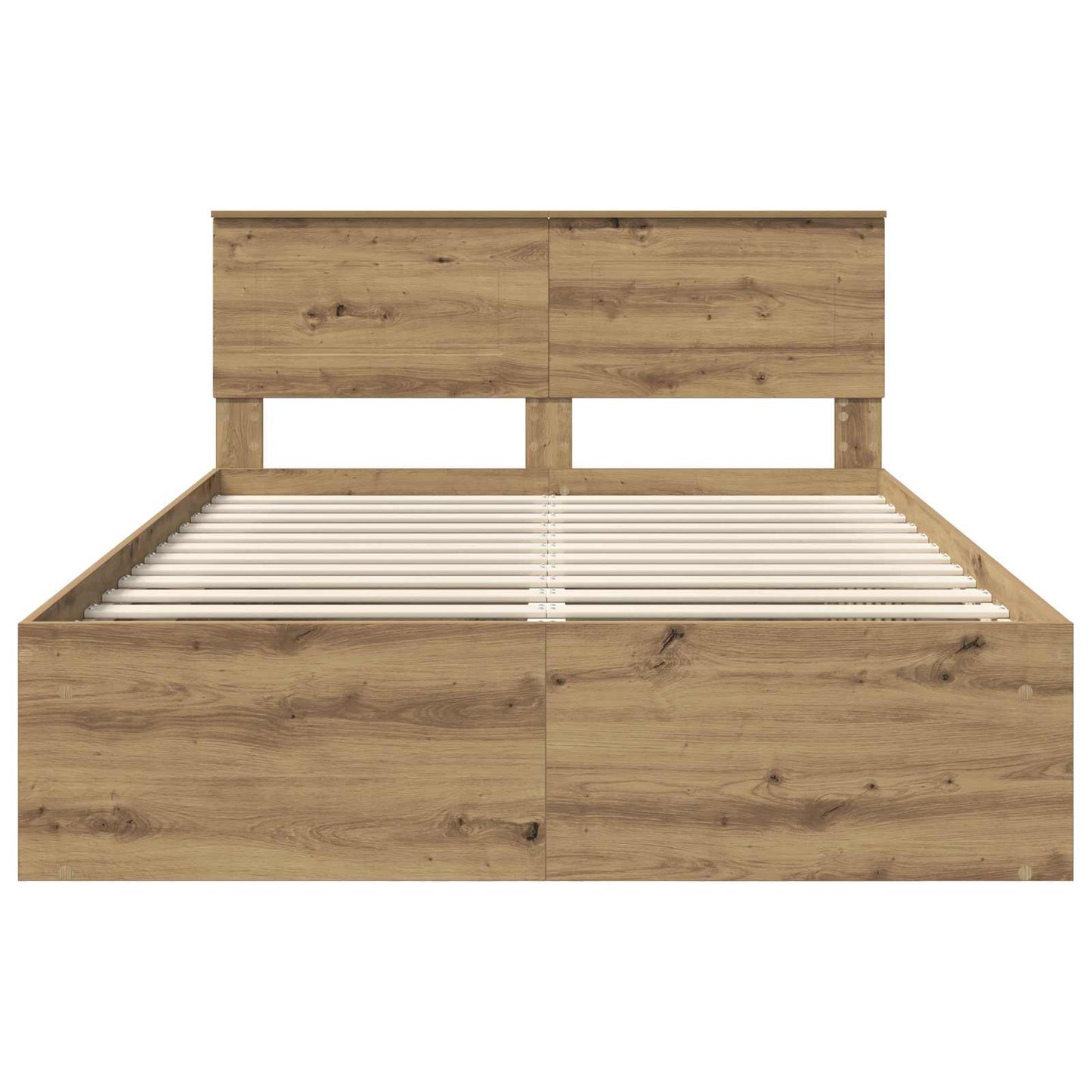 Bedframe Ambachtelijk eiken 150 x 200 cm Bewerkt hout