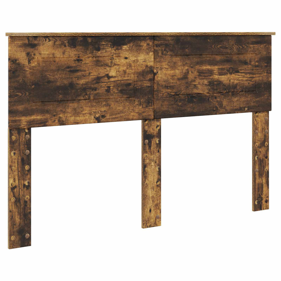 Bedframe Met Hoofdeinde Bewerkt Hout Gerookt Eiken 140 x 190 cm
