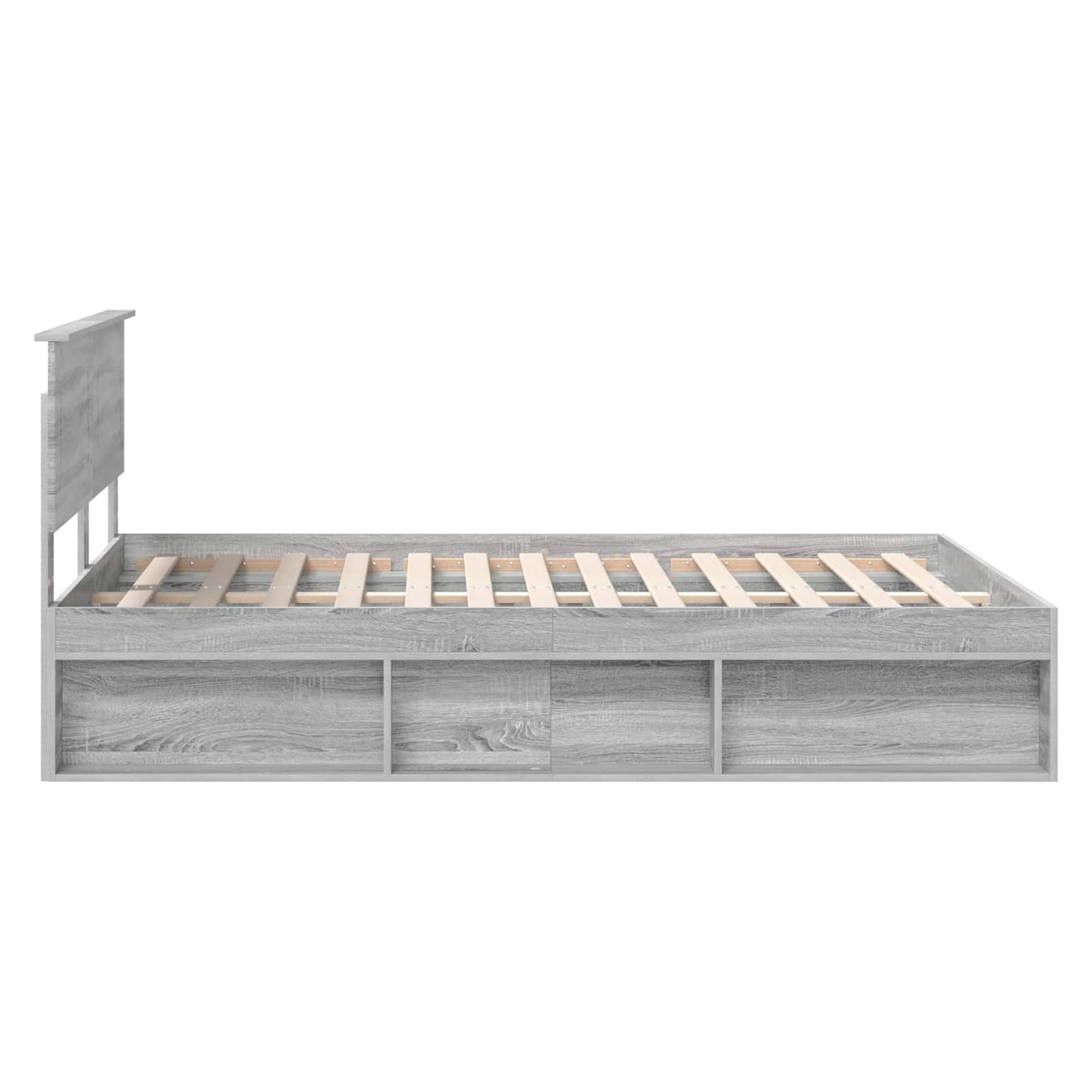 Bedframe Met Hoofdeinde Bewerkt Hout Grijs Sonoma 140 x 190 cm