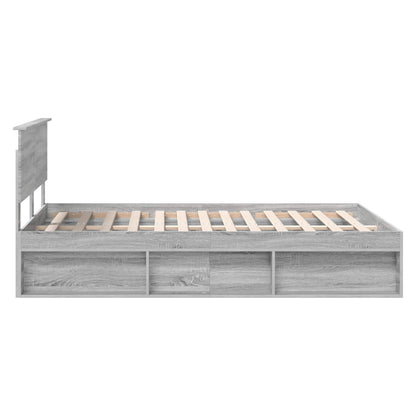 Bedframe Met Hoofdeinde Bewerkt Hout Grijs Sonoma 140 x 190 cm