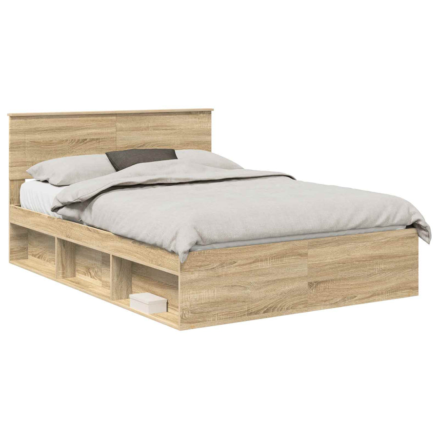 Bedframe met hoofdeinde Sonoma 140 x 200 cm Bewerkt hout