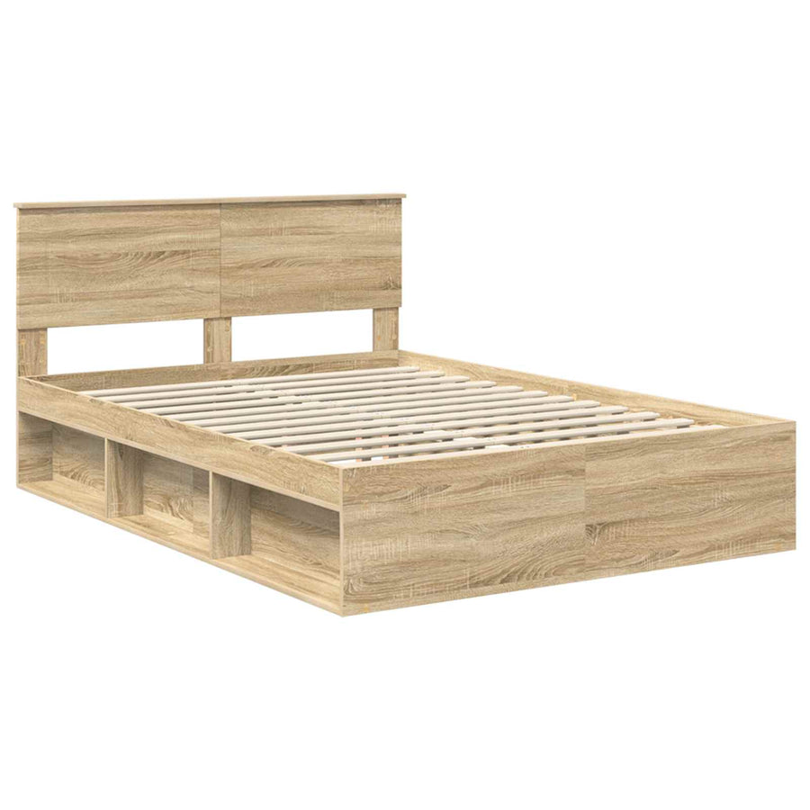 Bedframe met hoofdeinde Sonoma 140 x 200 cm Bewerkt hout