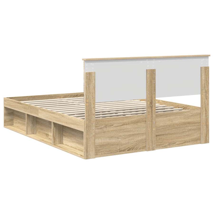 Bedframe met hoofdeinde Sonoma 140 x 200 cm Bewerkt hout
