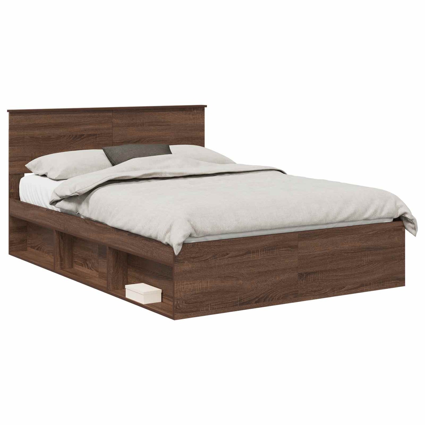 Bedframe Met Hoofdeinde Bruin Eiken Bewerkt Hout Bruin Eikenkleur 140 x 200 cm
