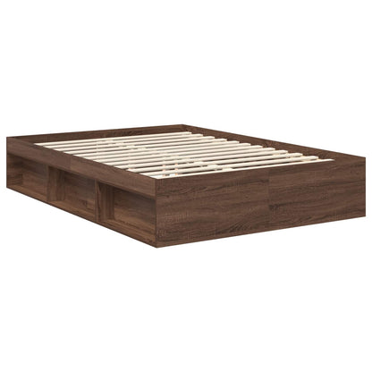 Bedframe Met Hoofdeinde Bruin Eiken Bewerkt Hout Bruin Eikenkleur 140 x 200 cm