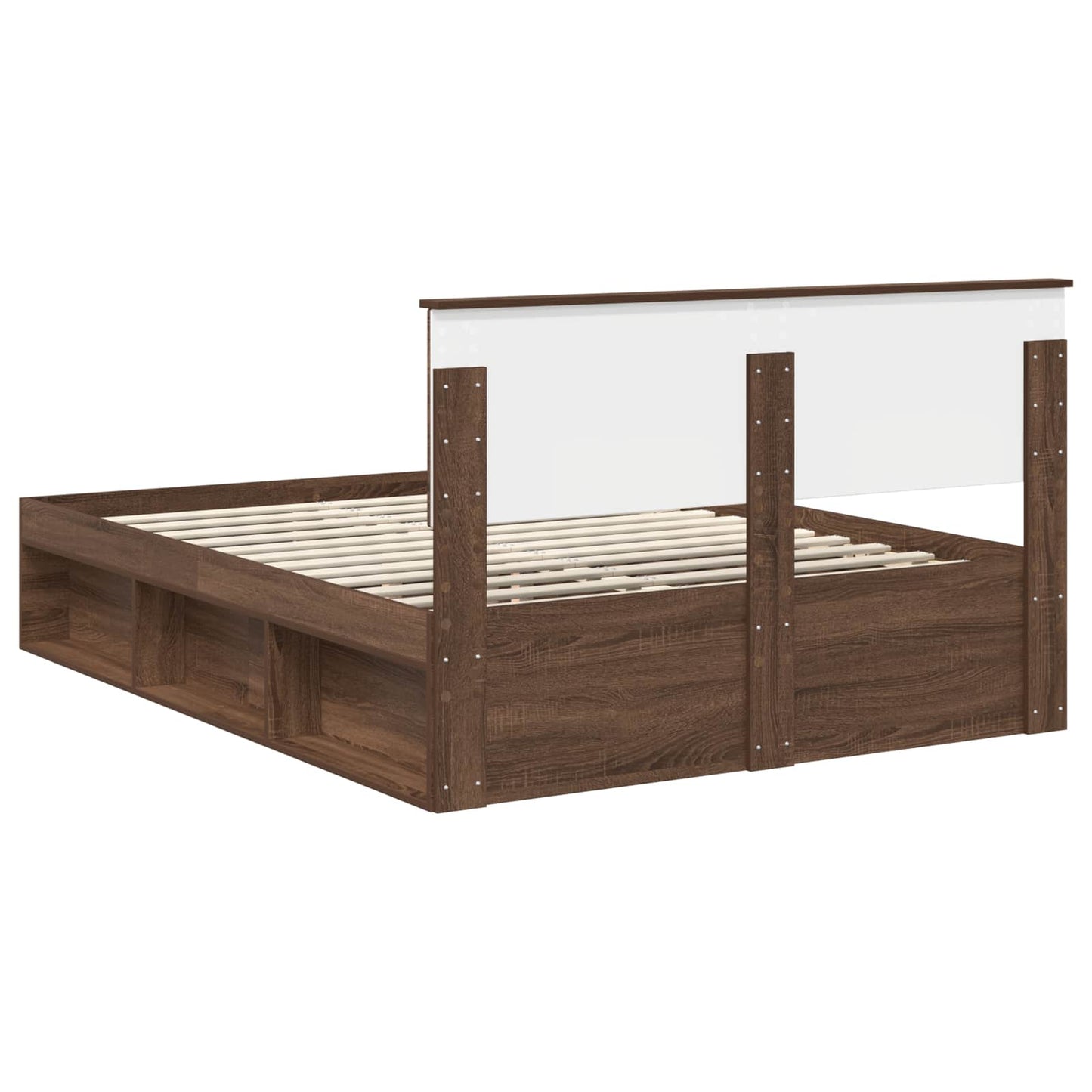 Bedframe Met Hoofdeinde Bruin Eiken Bewerkt Hout Bruin Eikenkleur 140 x 200 cm