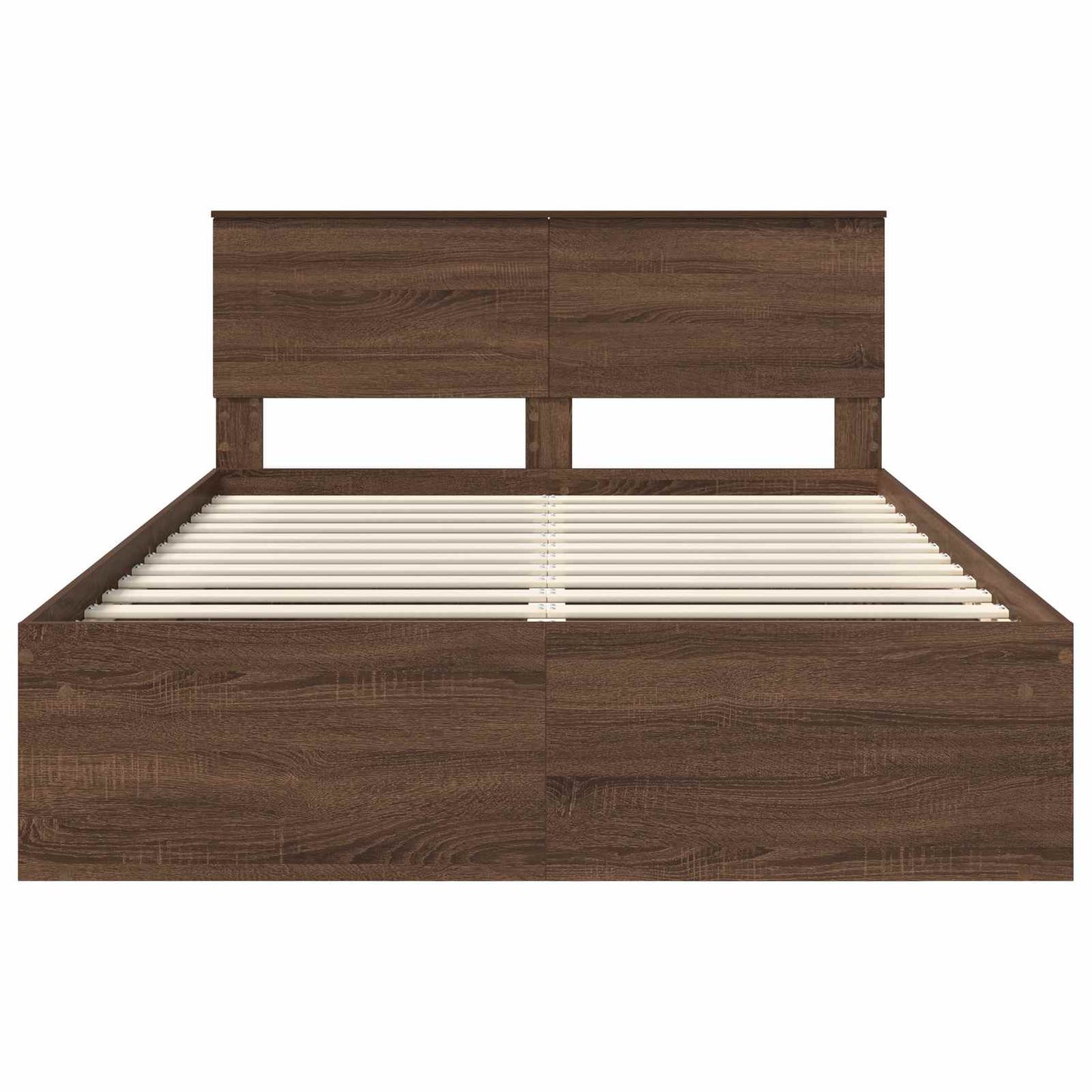 Bedframe Met Hoofdeinde Bruin Eiken Bewerkt Hout Bruin Eikenkleur 140 x 200 cm