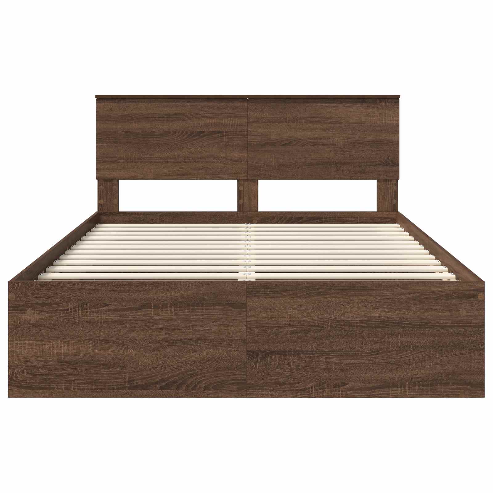 Bedframe Met Hoofdeinde Bruin Eiken Bewerkt Hout Bruin Eikenkleur 140 x 200 cm
