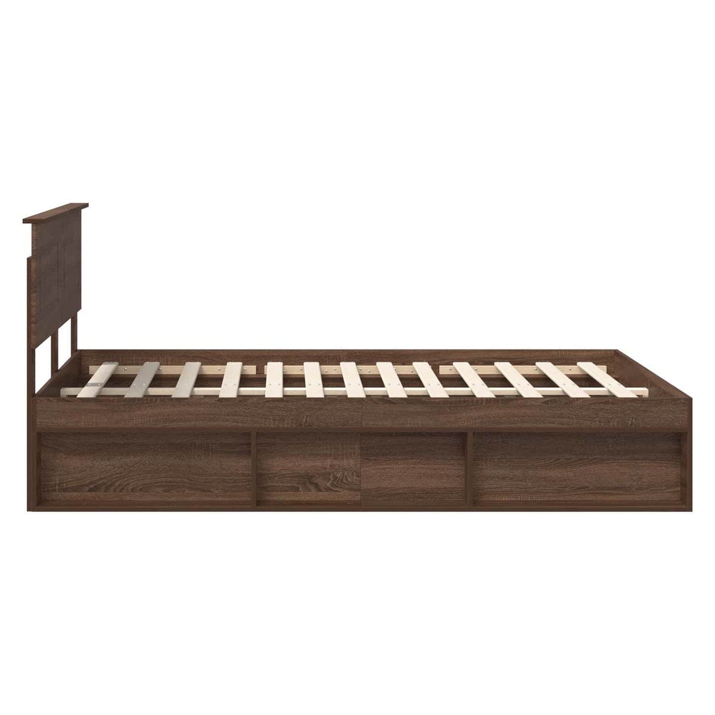 Bedframe Met Hoofdeinde Bruin Eiken Bewerkt Hout Bruin Eikenkleur 140 x 200 cm