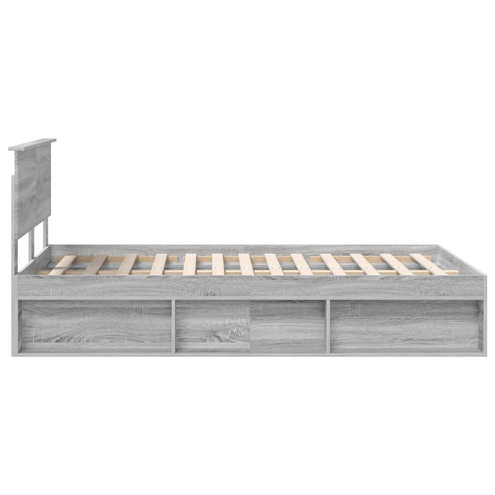 Bedframe met hoofdeinde Grijs Sonoma 135 x 190 cm Bewerkt hout
