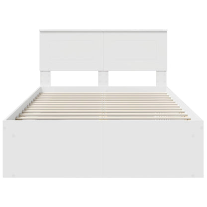 Bedframe Met Hoofdeinde Bewerkt Hout Wit 120 x 190 cm