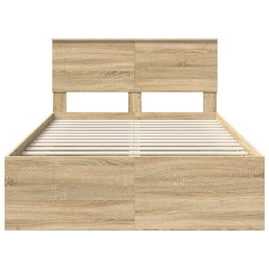 Bedframe met hoofdeinde Sonoma 120 x 190 cm Bewerkt hout