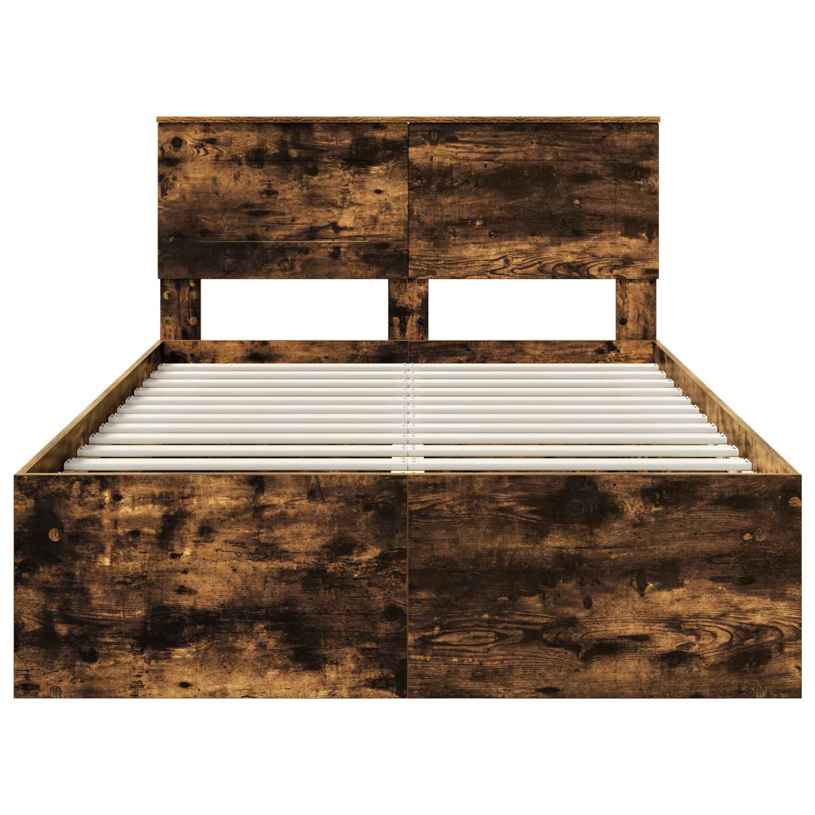 Bedframe met hoofdeinde Gerookt eiken 120 x 190 cm Bewerkt hout