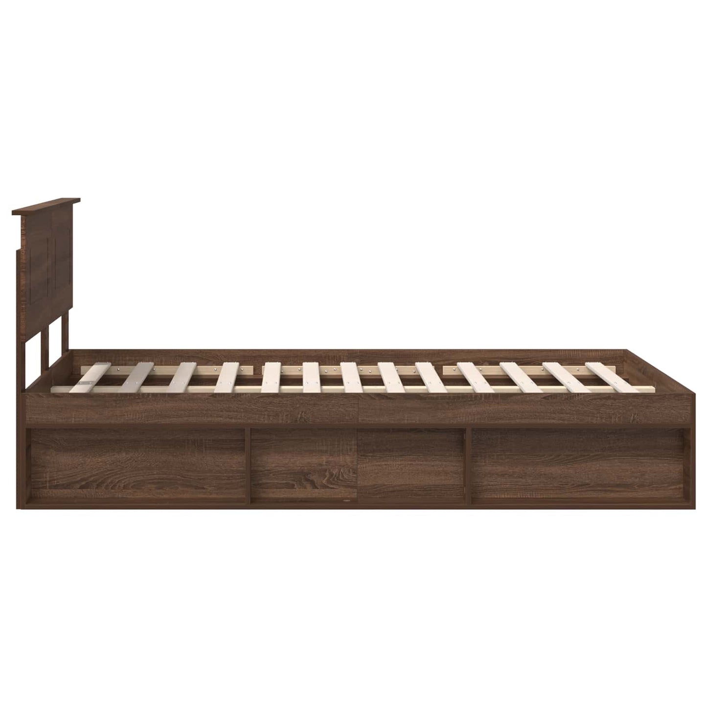 Bedframe met hoofdeinde Bruin Eiken 120 x 190 cm Bewerkt hout