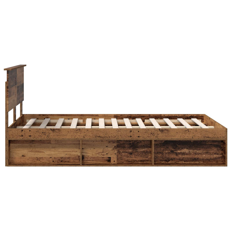 Bedframe Met Hoofdeinde Oudhout Bewerkt Hout Oud Hout 120 x 190 cm