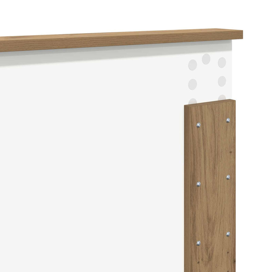 Bedframe Ambachtelijk Eiken Bewerkt Hout Artisanaal Eikenkleurig 120 x 190 cm