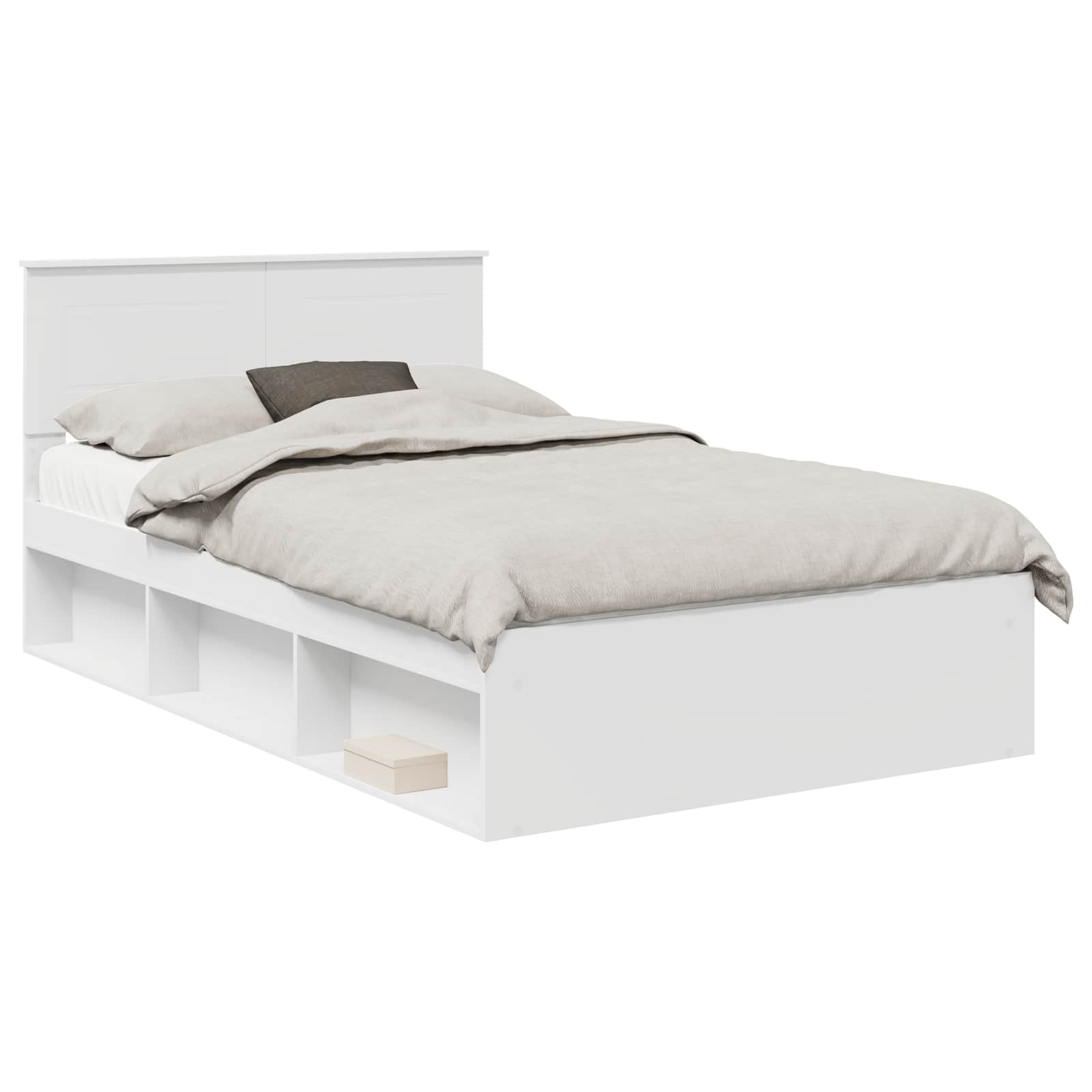 Bedframe met hoofdeinde Wit 120 x 200 cm Bewerkt hout