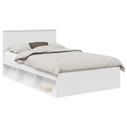 Bedframe met hoofdeinde Wit 120 x 200 cm Bewerkt hout