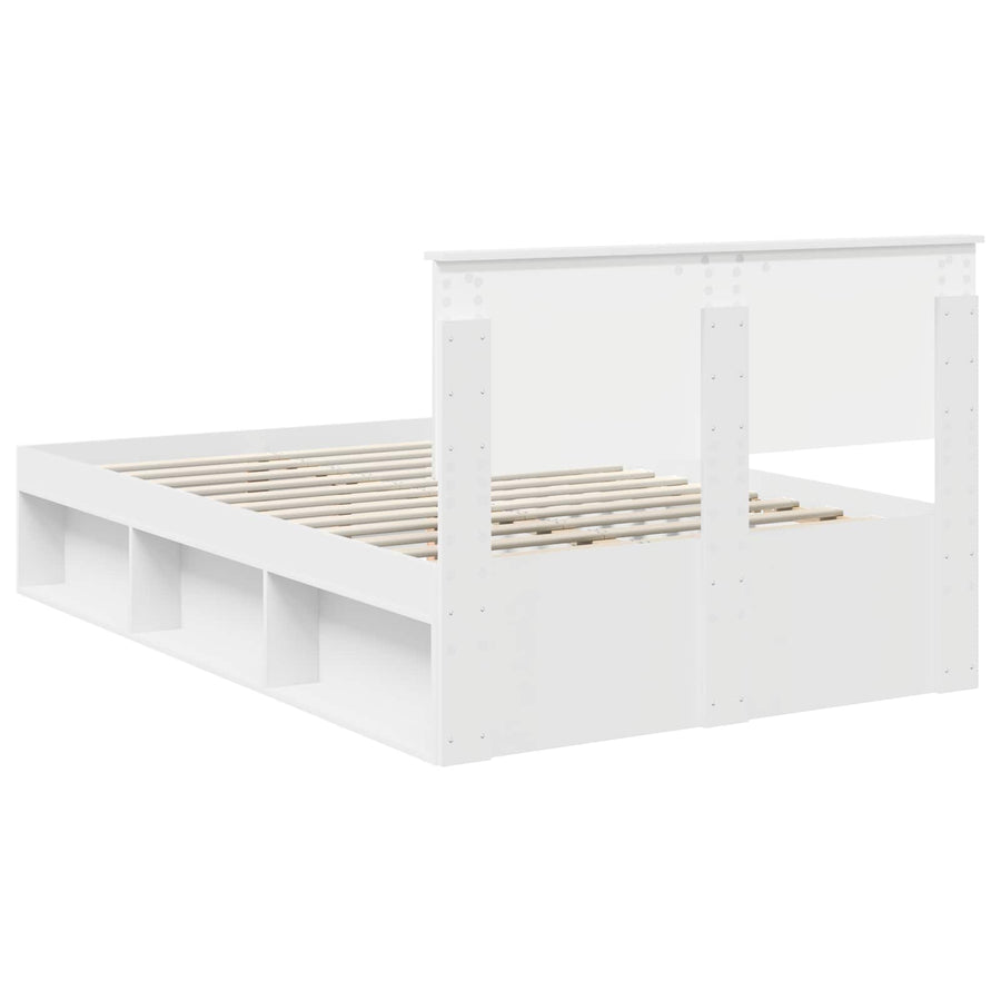 Bedframe met hoofdeinde Wit 120 x 200 cm Bewerkt hout