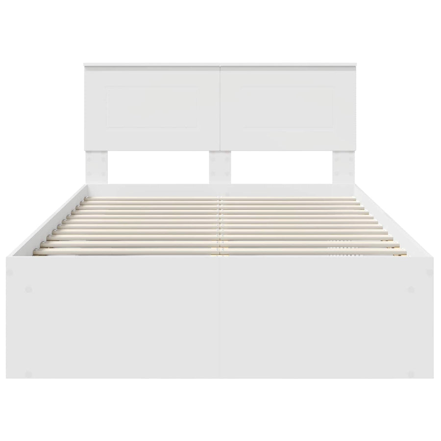 Bedframe met hoofdeinde Wit 120 x 200 cm Bewerkt hout