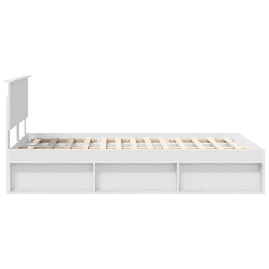 Bedframe met hoofdeinde Wit 120 x 200 cm Bewerkt hout