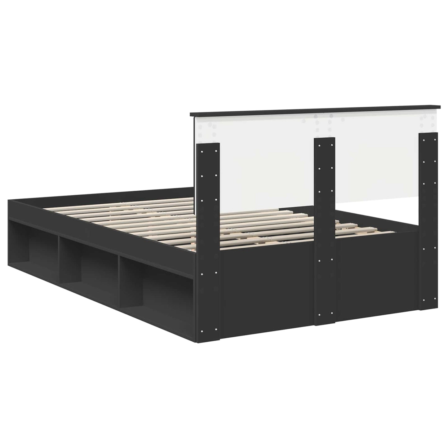 Bedframe met hoofdeinde Zwart 120 x 200 cm Bewerkt hout