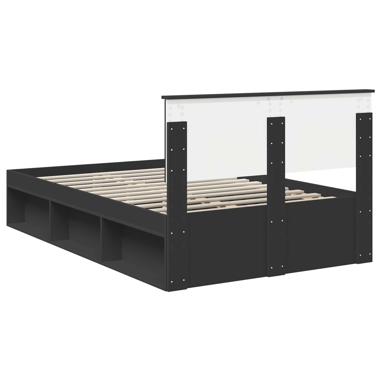 Bedframe met hoofdeinde Zwart 120 x 200 cm Bewerkt hout