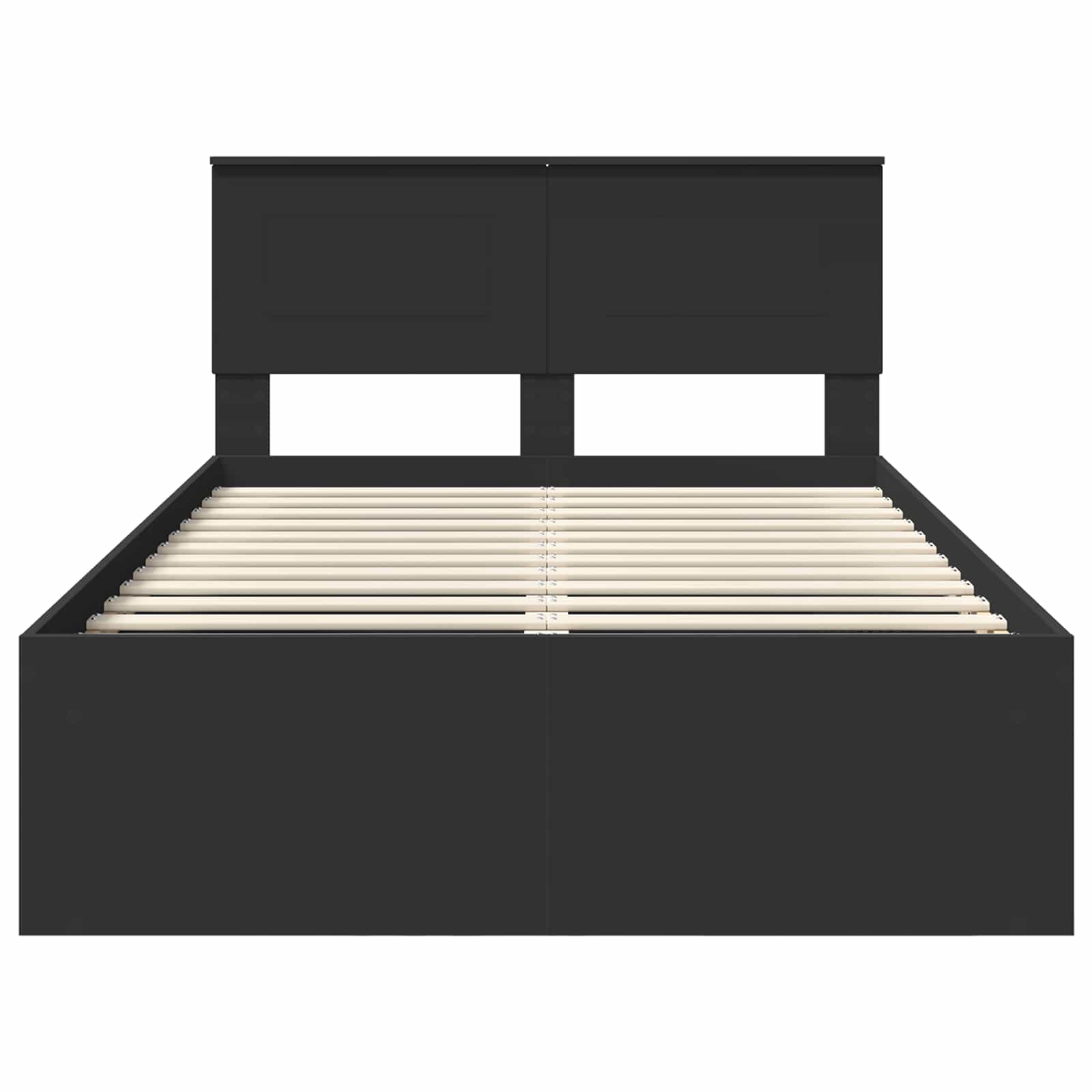 Bedframe met hoofdeinde Zwart 120 x 200 cm Bewerkt hout