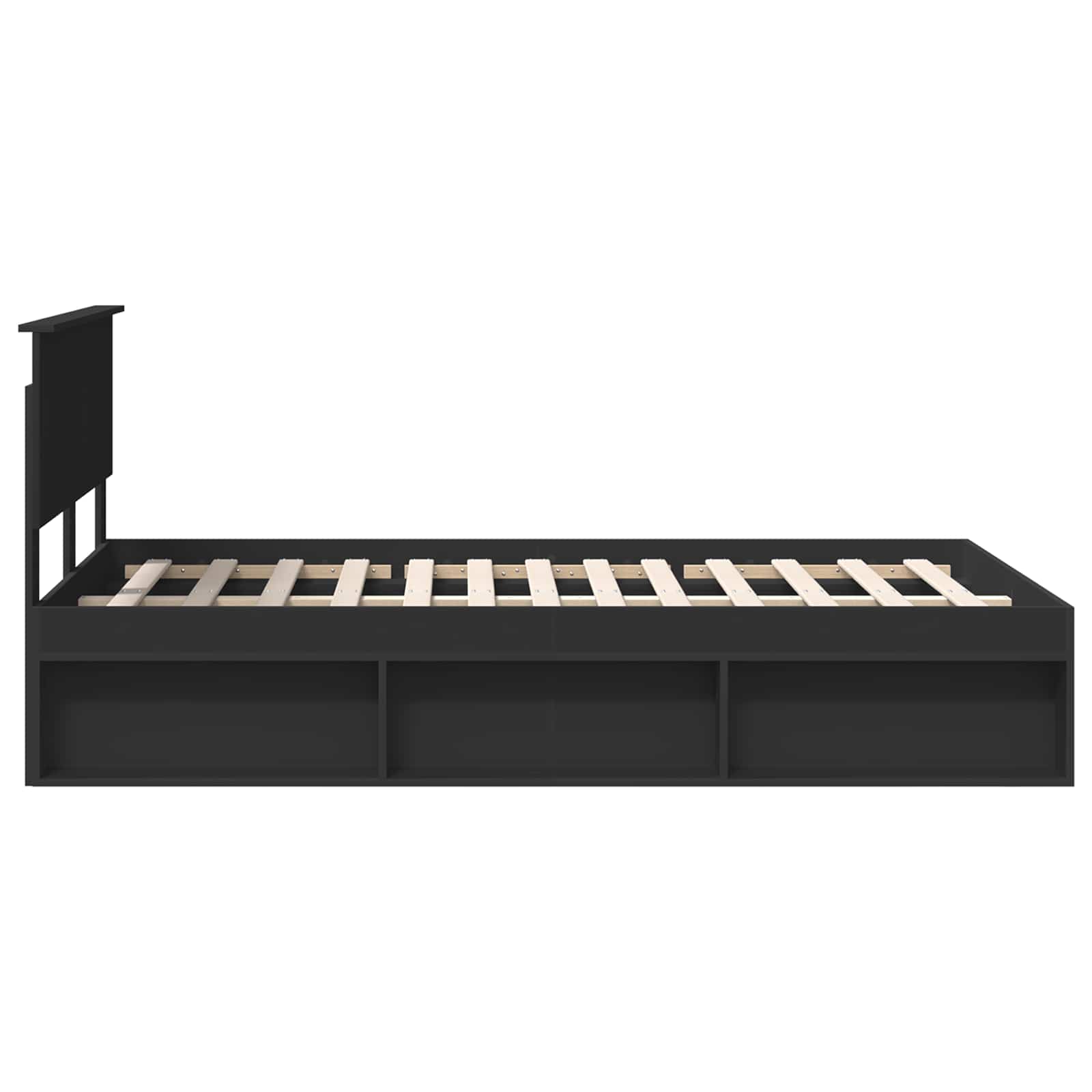 Bedframe met hoofdeinde Zwart 120 x 200 cm Bewerkt hout