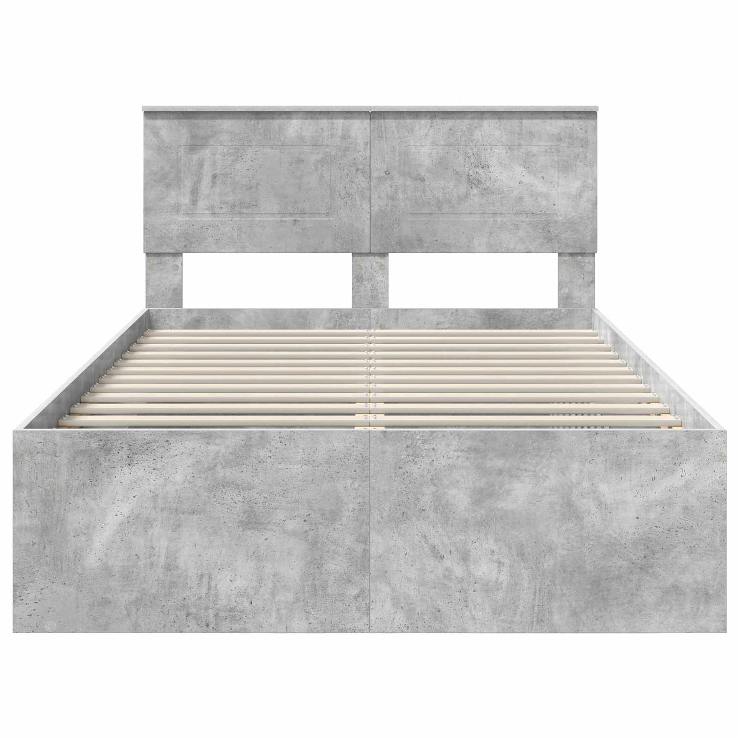 Bedframe Met Hoofdeinde Beton Bewerkt Hout Betongrijs 120 x 200 cm