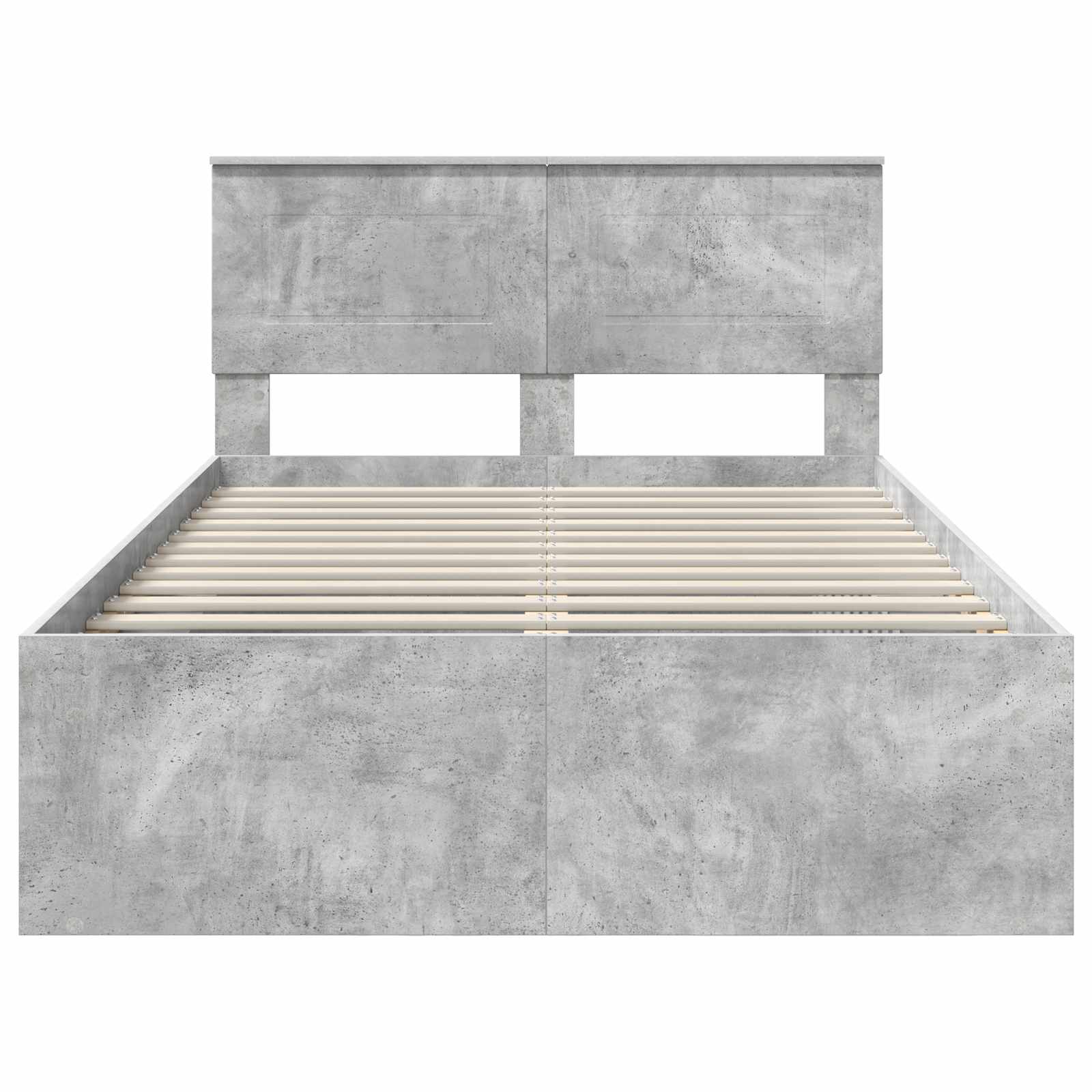 Bedframe Met Hoofdeinde Beton Bewerkt Hout Betongrijs 120 x 200 cm