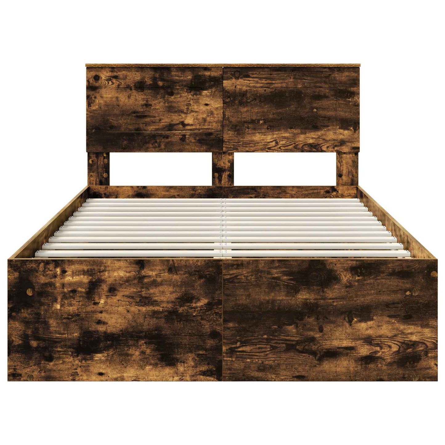 Bedframe met hoofdeinde Gerookt eiken 120 x 200 cm Bewerkt hout