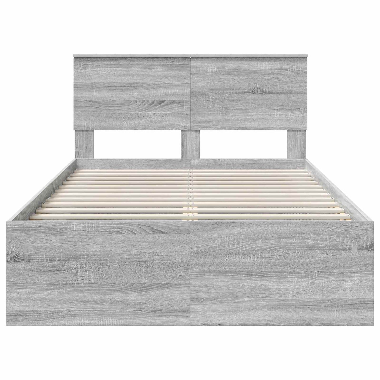 Bedframe Met Hoofdeinde Bewerkt Hout Grijs Sonoma 120 x 200 cm