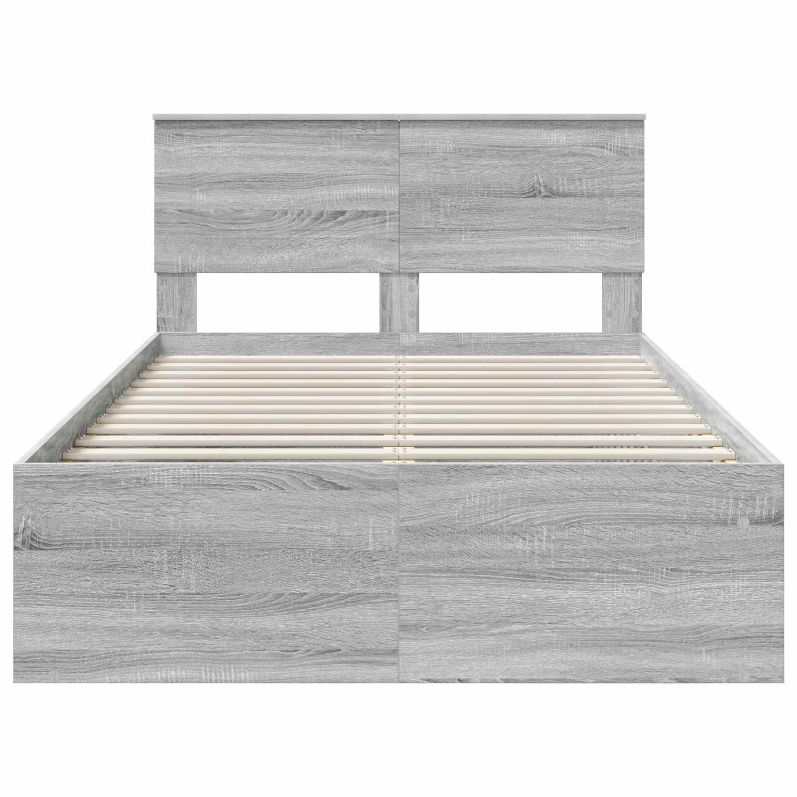 Bedframe Met Hoofdeinde Bewerkt Hout Grijs Sonoma 120 x 200 cm