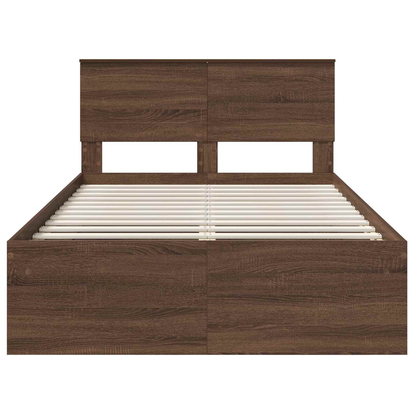 Bedframe Met Hoofdeinde Bruin Eiken Bewerkt Hout Bruin Eikenkleur 120 x 200 cm