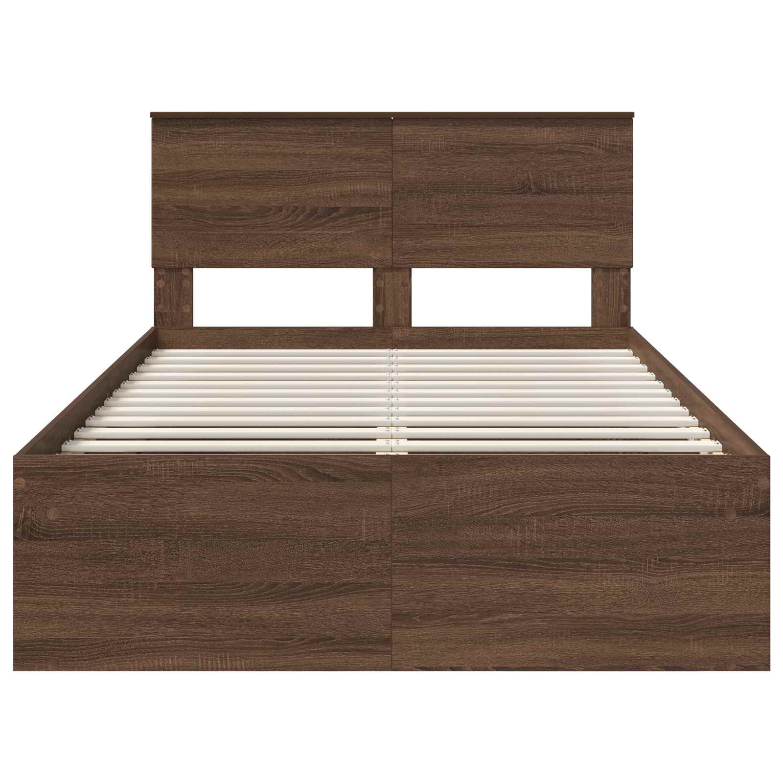 Bedframe Met Hoofdeinde Bruin Eiken Bewerkt Hout Bruin Eikenkleur 120 x 200 cm