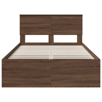 Bedframe Met Hoofdeinde Bruin Eiken Bewerkt Hout Bruin Eikenkleur 120 x 200 cm