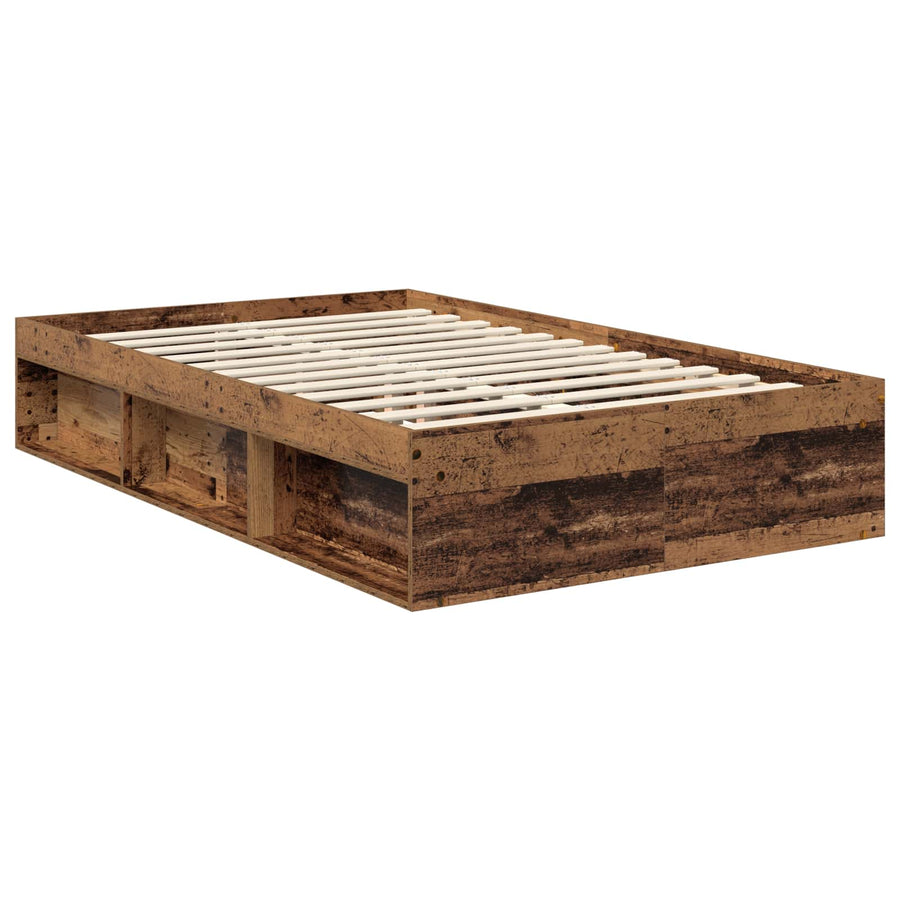 Bedframe Met Hoofdeinde Oudhout Bewerkt Hout Oud Hout 120 x 200 cm