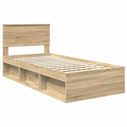 Bedframe Met Hoofdeinde Sonoma Bewerkt Hout Sonoma Eiken 100 x 200 cm