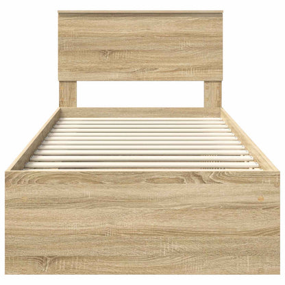 Bedframe Met Hoofdeinde Sonoma Bewerkt Hout Sonoma Eiken 100 x 200 cm