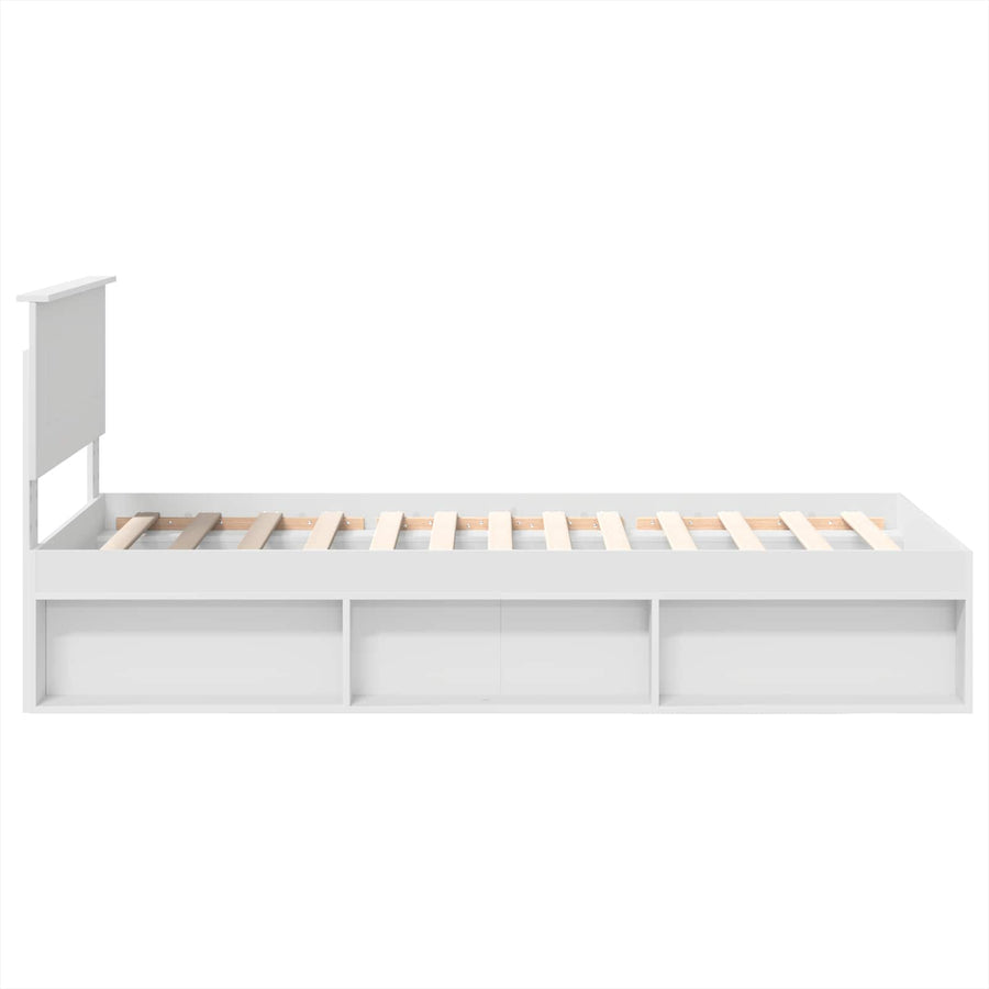 Bedframe met hoofdeinde Wit 90 x 190 cm Bewerkt hout