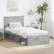Bedframe 90x190 cm bewerkt hout grijs