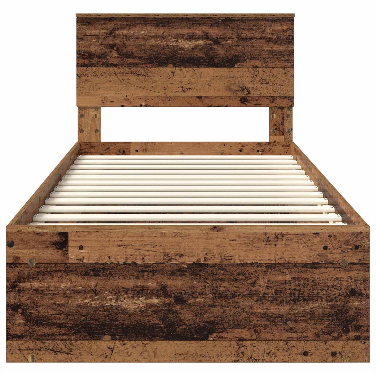 Bedframe Met Hoofdeinde Oudhout Bewerkt Hout Oud Hout 90 x 190 cm