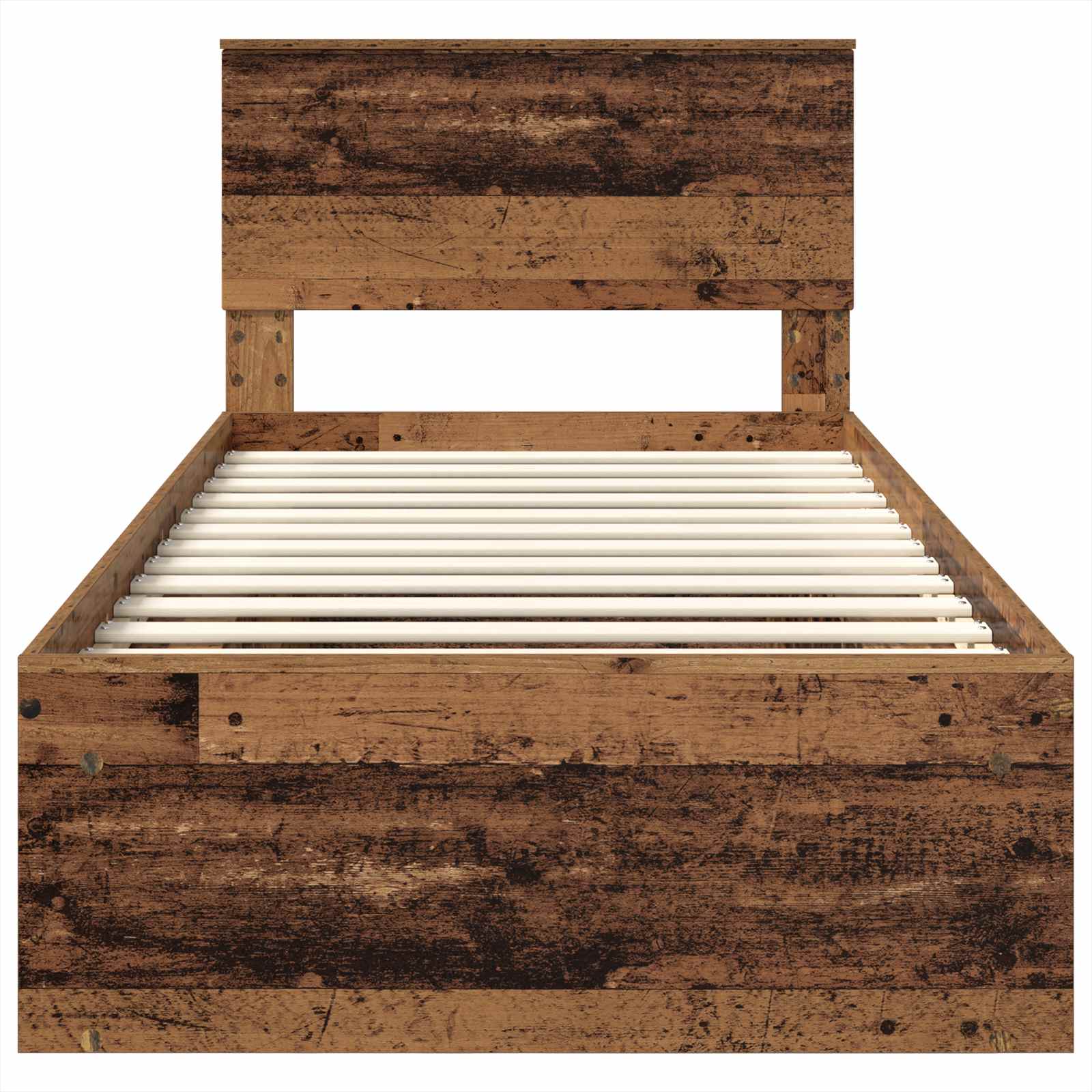 Bedframe Met Hoofdeinde Oudhout Bewerkt Hout Oud Hout 90 x 190 cm